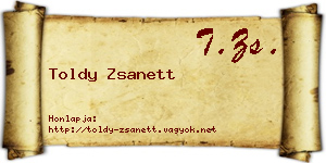 Toldy Zsanett névjegykártya